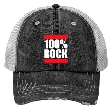 Discover 100 % Percent Rock Heavy Metal Music Text Logo Trucker Hats