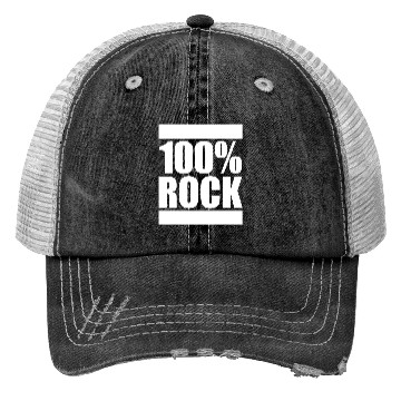 Discover 100 % Percent Rock Heavy Metal Music Text Logo Trucker Hats
