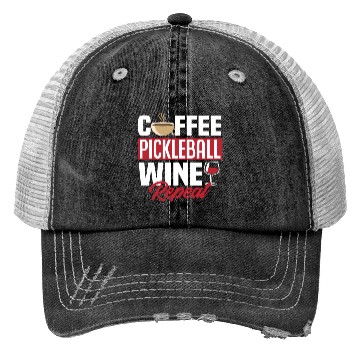 Discover Coffee Pickleball Wine Repeat Trucker Hats