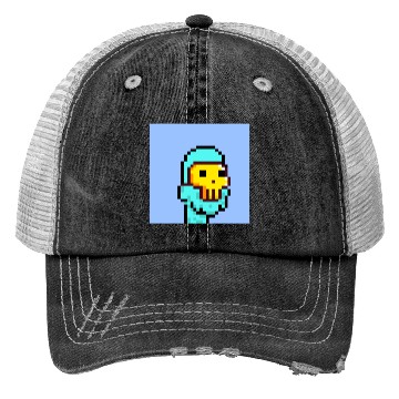 Discover Pixel Alien golden mask Trucker Hats
