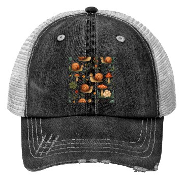 Discover Charming Snails, Mushrooms, and Botanical Art Trucker Hats
