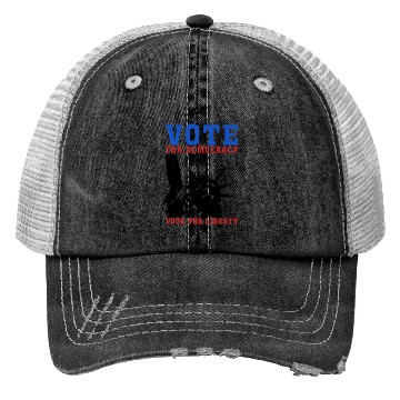 Discover Vote for Democracy, Vote For Liberty - Election Trucker Hats