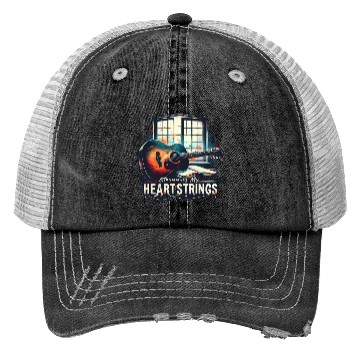 Discover Strumming My Heartstrings Guitar Music Lover Songs Trucker Hats
