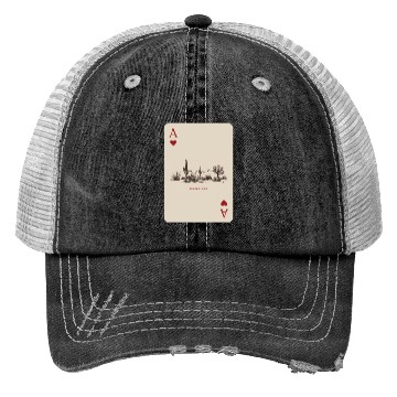 Discover Desert Playing Card Vintage Western Landscape Trucker Hats