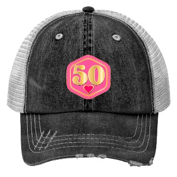 Discover 50th Anniversary - Heart Number Trucker Hats