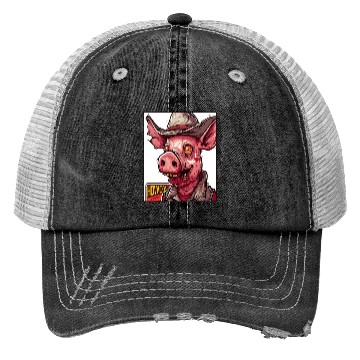 Discover hillbilly redneck zombie cowboy pig Trucker Hats