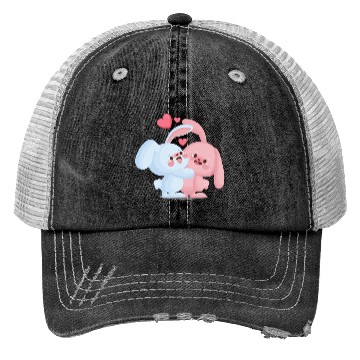 Discover I LOVE YOU RABIT Trucker Hats