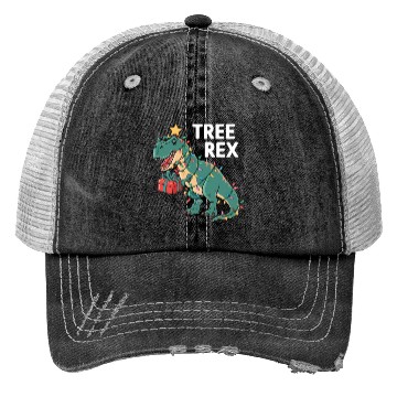 Discover Dinosaur Christmas Tree Rex Pajamas Xmas Lights Trucker Hats