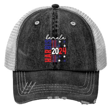 Discover Kamala Harris 2024 For President Campaign US Flag Trucker Hats