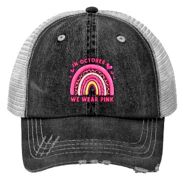 Discover In October We Wear Pink Leopard Trucker Hats
