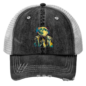 Discover Goat Farm Animal Farmer Howling Moon Trucker Hats
