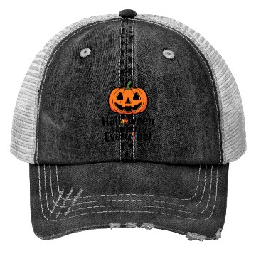 Discover Festive Jack-O'-Lantern Halloween Design Trucker Hats