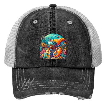 Discover Shrimp Exploration-Underwater Adventure Trucker Hats