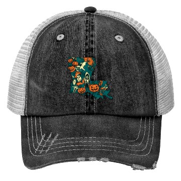 Discover Louisiana USA Halloween Trucker Hats