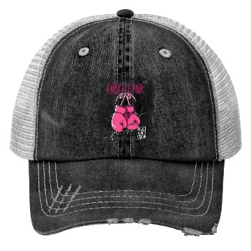 Discover Embrace Pink Black Bold Eradicate Breast Cancer Trucker Hats