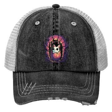 Discover Cute Dungeon Bunny in a Barrel Trucker Hats