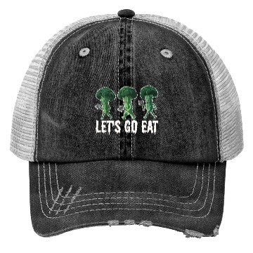 Discover Let's Go Eat Broccoli Attack Trucker Hats
