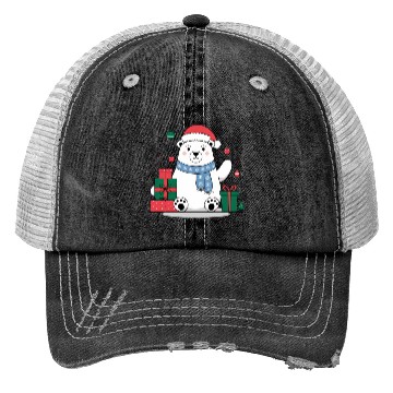 Discover Cute Christmas Polar Bear Trucker Hats