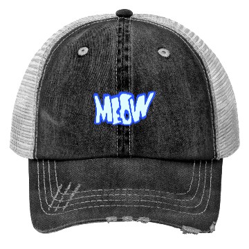 Discover Funny Meow Cat Cartoon Text Quote Comic Letters Trucker Hats