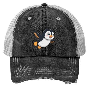 Discover penguin logo , funny penguin , Penguin Lovers Trucker Hats