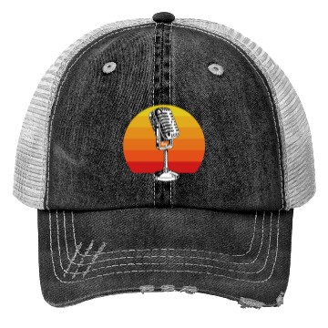 Discover Retro Microphone Design For Music Lovers Trucker Hats