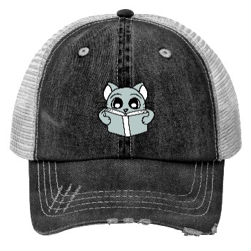 Discover Nerd Cat Reads Novel Book School Reading Learning Trucker Hats