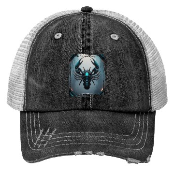 Discover Zodiac sign Scorpio in cyberpunk era Future Trucker Hats