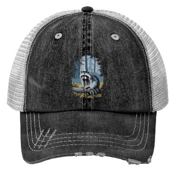 Discover Cottagecore Forest Raccoon Serenity Trucker Hats