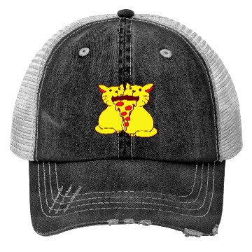 Discover 2 Cats Food Salami Pizza Fast Food Fun Hunger Team Trucker Hats