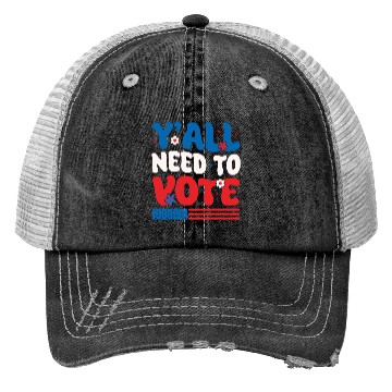 Discover Groovy Y'all Need To Vote American Flag Voting Trucker Hats