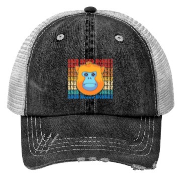 Discover Retro Golden Snub Nosed Monkey Cute Monkey Face Trucker Hats