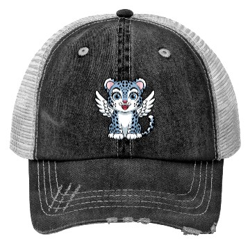 Discover Blue tiger cat with angel wings dreamlike Trucker Hats
