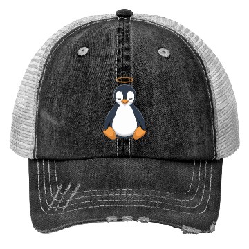Discover Peaceful Penguin with Halo Design Trucker Hats