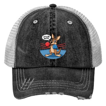 Discover The kangaroo is in a boxing pose Trucker Hats