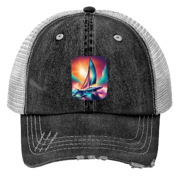 Discover Futuristic AI-Designed Sailing Yacht Trucker Hats