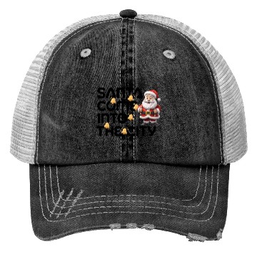 Discover Festive Santa with Jingle Bells Design Trucker Hats