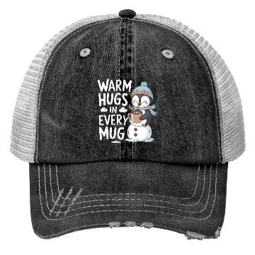 Discover Warm Hugs in Every Mug Cozy Penguin Winter Magic Trucker Hats