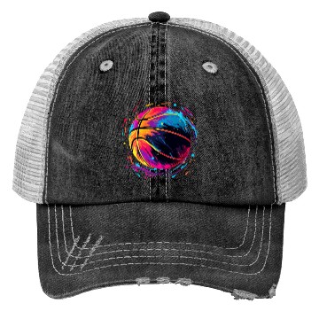 Discover Retro Basketball Synthwave Trucker Hats