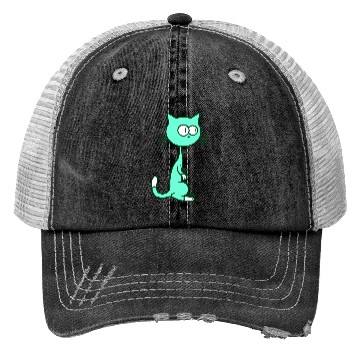 Discover Curious Cat Looks Confused Funny Cute Silly Face Trucker Hats