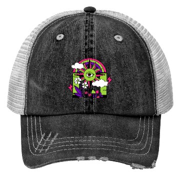 Discover Pink ve Green Psychedelic I Need Space Trucker Hats