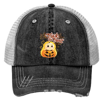 Discover Cute Pumpkin Trick or Treat Halloween Design Trucker Hats