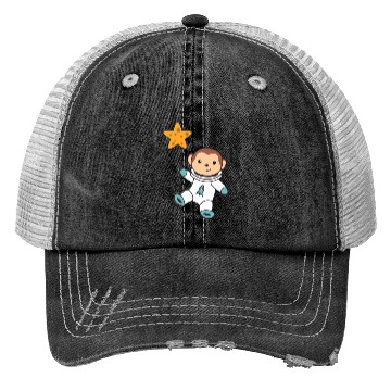 Discover Cute Space Monkey Astronaut Universe Trucker Hats