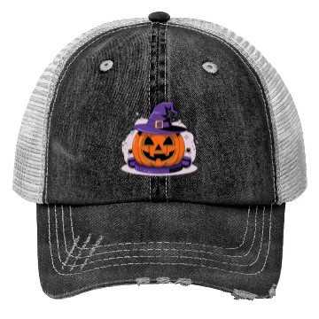 Discover Witchy Jack-O'-Lantern Trucker Hats