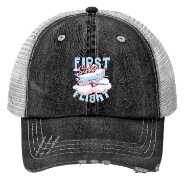 Discover First Solo Flight Pilot Trucker Hats