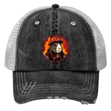 Discover Firefighter guinea pig Trucker Hats