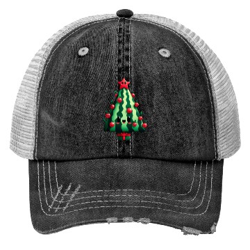 Discover Christmas tree watermelon design Trucker Hats