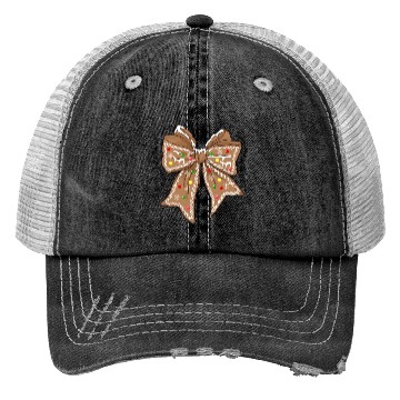Discover Gingerbread Croquette Bow DTF transfer Trucker Hats