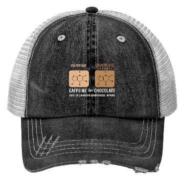Discover Caffeine Chocolate Funny Organic Chemistry Trucker Hats
