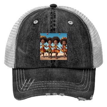 Discover Animated African kids dancing Trucker Hats