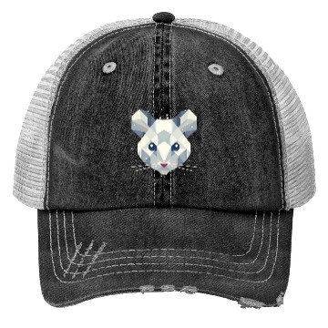 Discover Geometric Snow Mouse – Winter Animal Portrait Trucker Hats